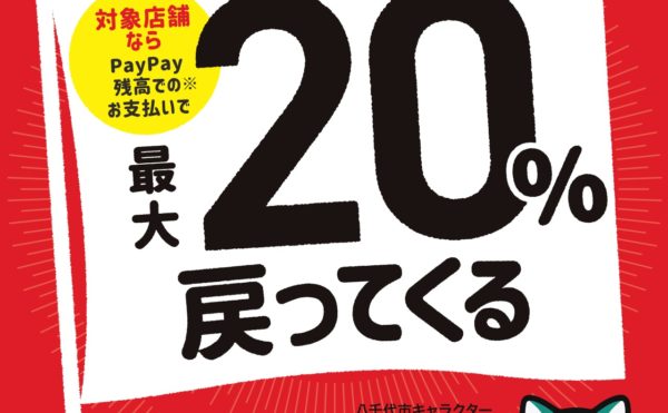 千葉県八千代市「がんばろう八千代！ 第2弾 対象のお店で最大20％戻ってくるキャンペーン」